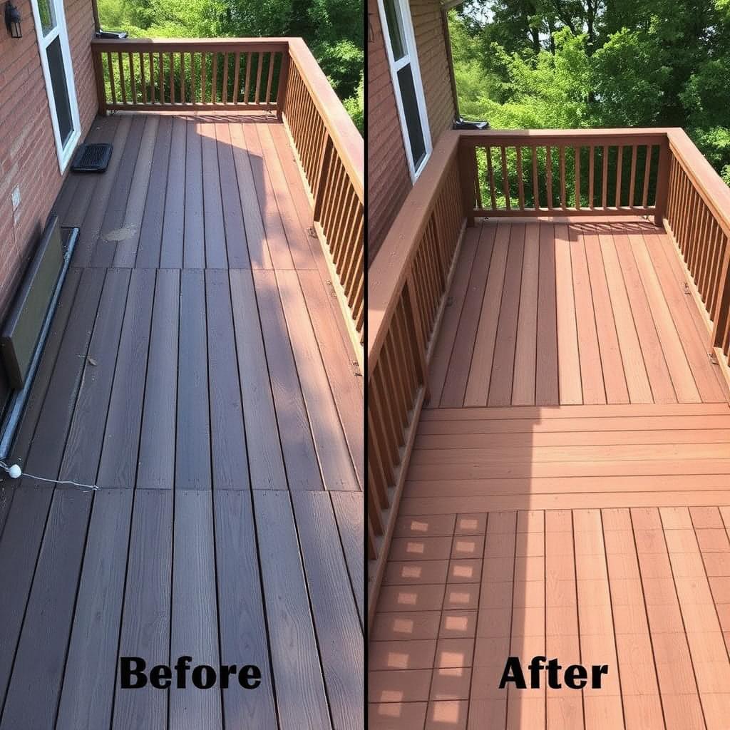 before and after deck restoration lake ozark